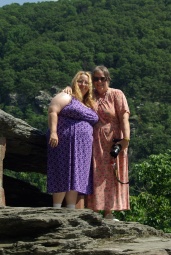 Dixie and cousin Janice on Jefferson Rock, Harper's Ferry